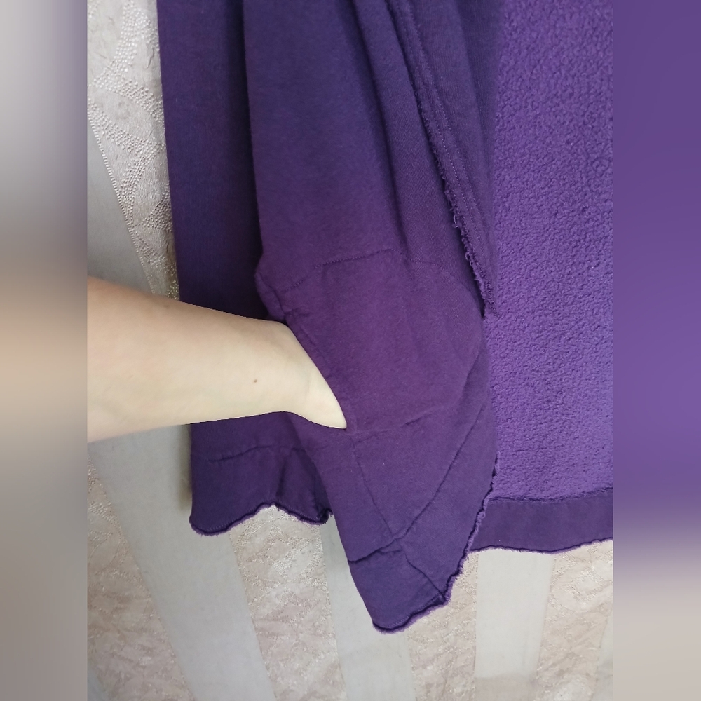 🏷️ Bryn Walker Women's Top Purple Open Front Sweater Cardigan #0306 - Picture 7 of 12